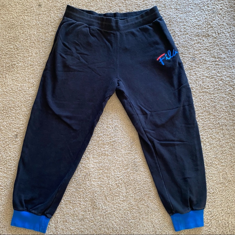 Men’s Fila Black Script Logo Jogger Pants Size XL